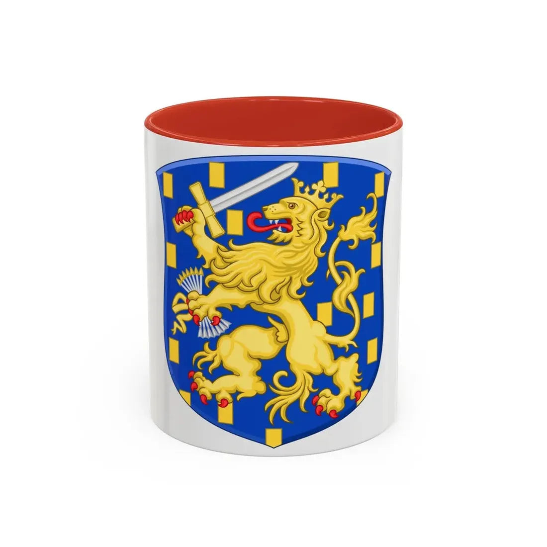 Royal Arms of the Netherlands - Accent Coffee Mug 11oz Red - Go Mug Yourself
