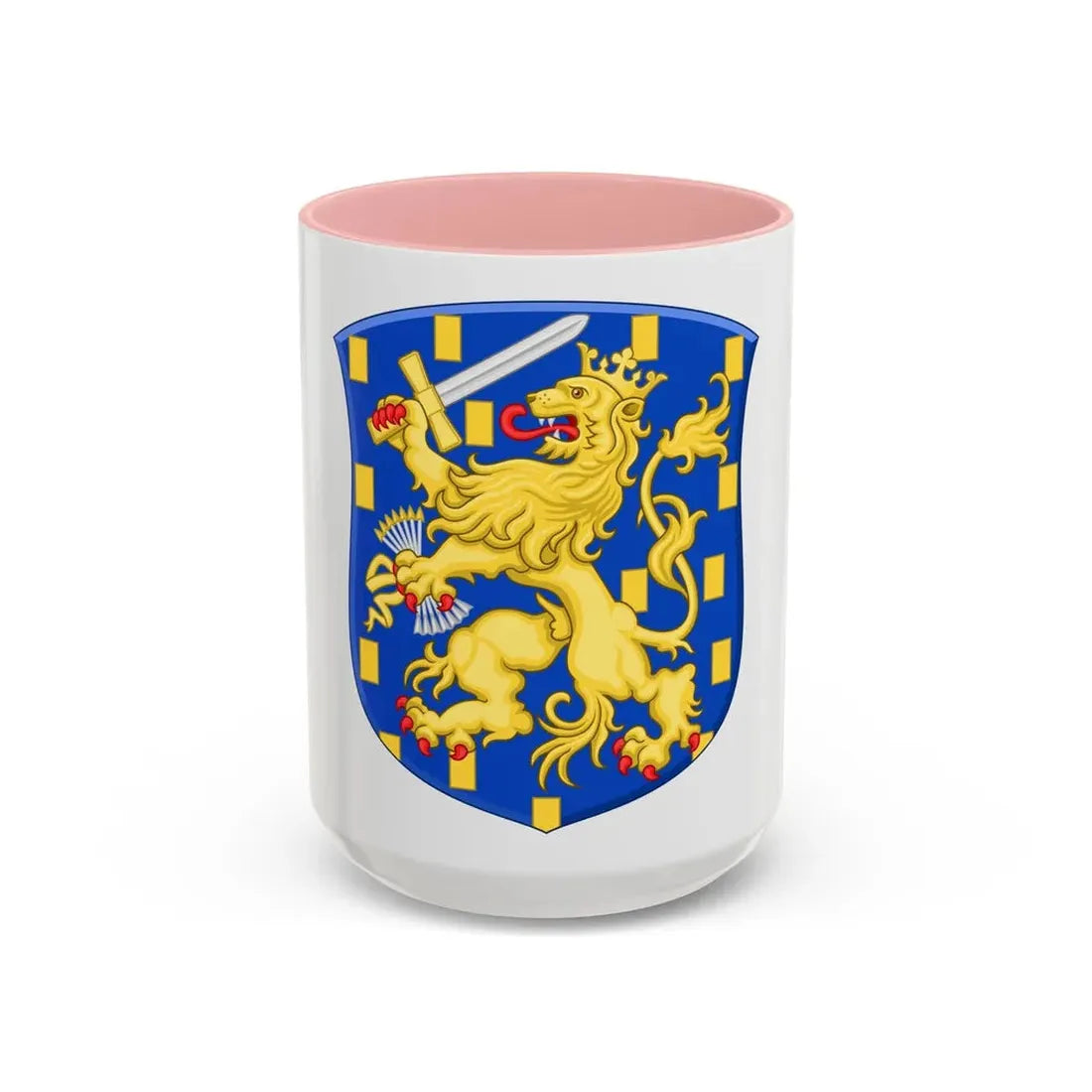 Royal Arms of the Netherlands - Accent Coffee Mug 15oz Pink - Go Mug Yourself