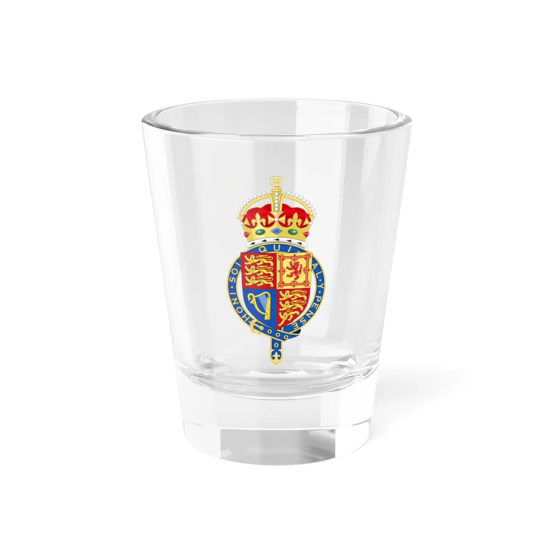 Royal arms of the United Kingdom 2022 Crown  Garter (United Kingdom) (Coat of Arms) Shot Glass 1.5oz 1.5oz - Go Mug Yourself