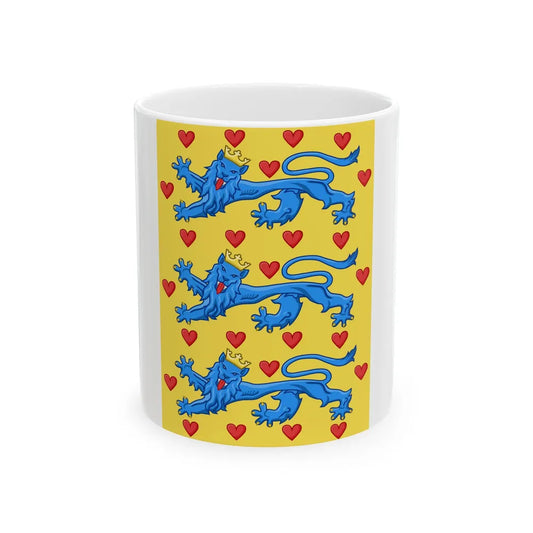 Royal Banner of Denmark 14th Century (Denmark) White Coffee Mug 11oz - Go Mug Yourself