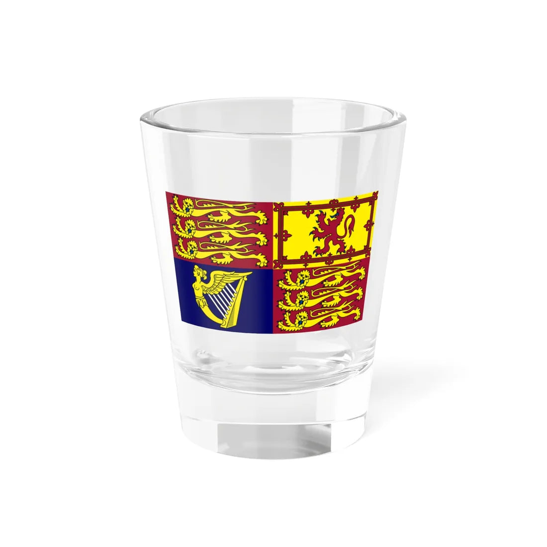 Royal Banner of Great Britain and Northern Ireland A.D. 1957 (United Kingdom) Shot Glass 1.5oz 1.5oz - Go Mug Yourself