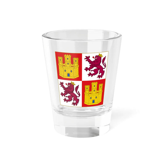 Royal Banner of the Crown of Castille 15th Century Style-Variant (Spain) Shot Glass 1.5oz 1.5oz - Go Mug Yourself