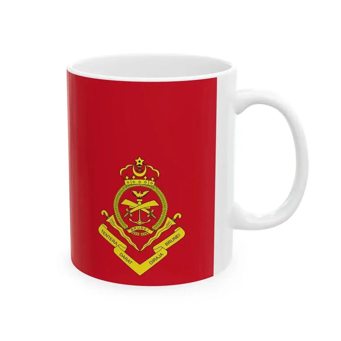 Royal Brunei Land Force RBLF - Tentera Darat Diraja Brunei TDDB ensign (Brunei) White Coffee Mug - Go Mug Yourself