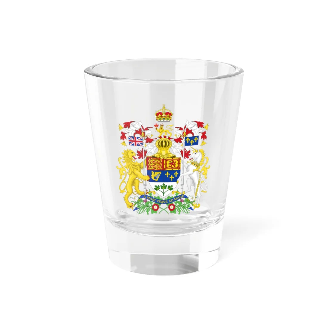 Royal Coat of Arms of Canada 1921-1957 (Canada) (Coat of Arms) Shot Glass 1.5oz 1.5oz - Go Mug Yourself