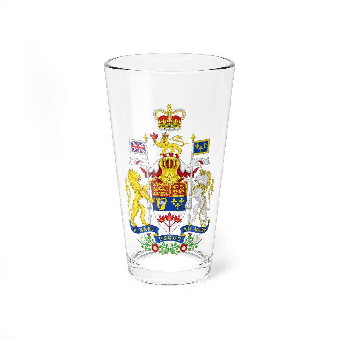 Royal Coat of arms of Canada 1957-1994 (Canada) (Coat of Arms) Pint Glass 16oz 16oz - Go Mug Yourself