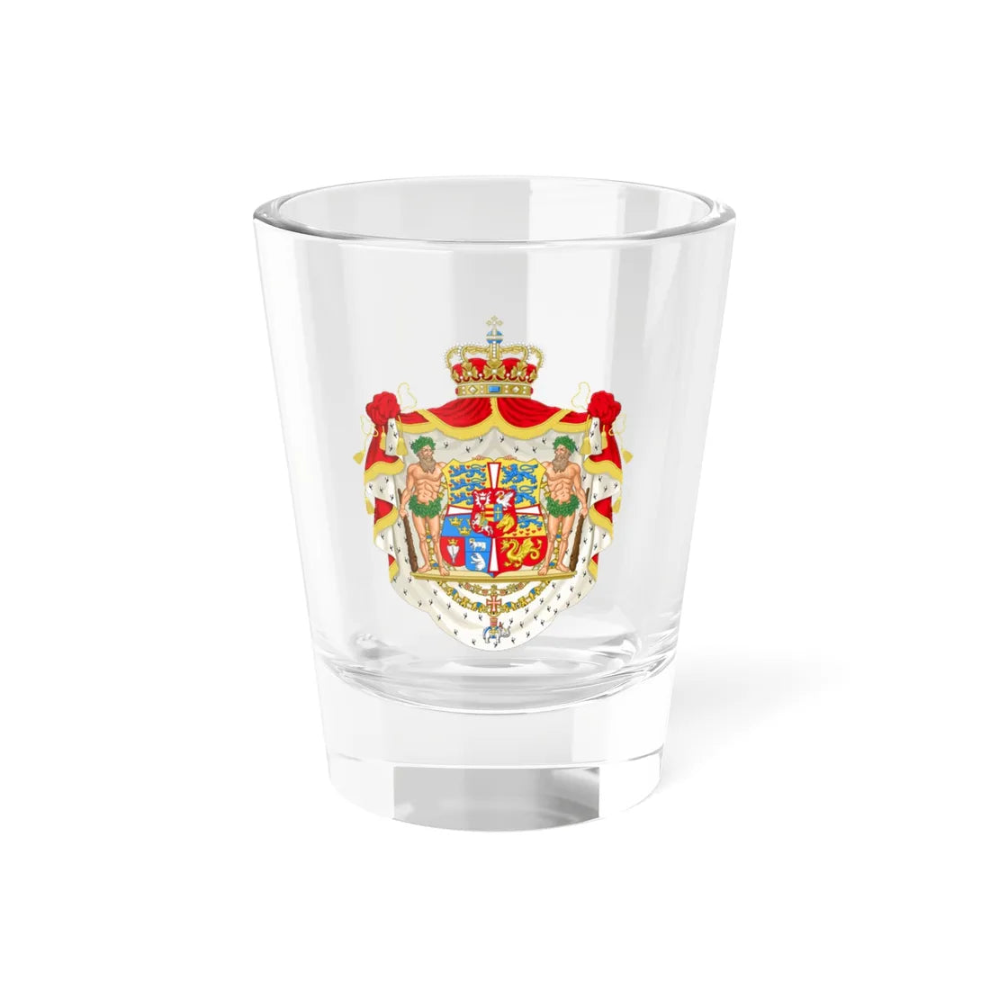 Royal coat of arms of Denmark 1819-1903 (Denmark) (Coat of Arms) Shot Glass 1.5oz 1.5oz - Go Mug Yourself