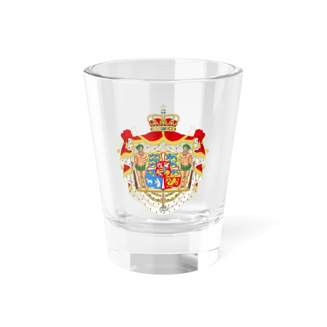 Royal coat of arms of Denmark 1948-1972 (Denmark) (Coat of Arms) Shot Glass 1.5oz 1.5oz - Go Mug Yourself