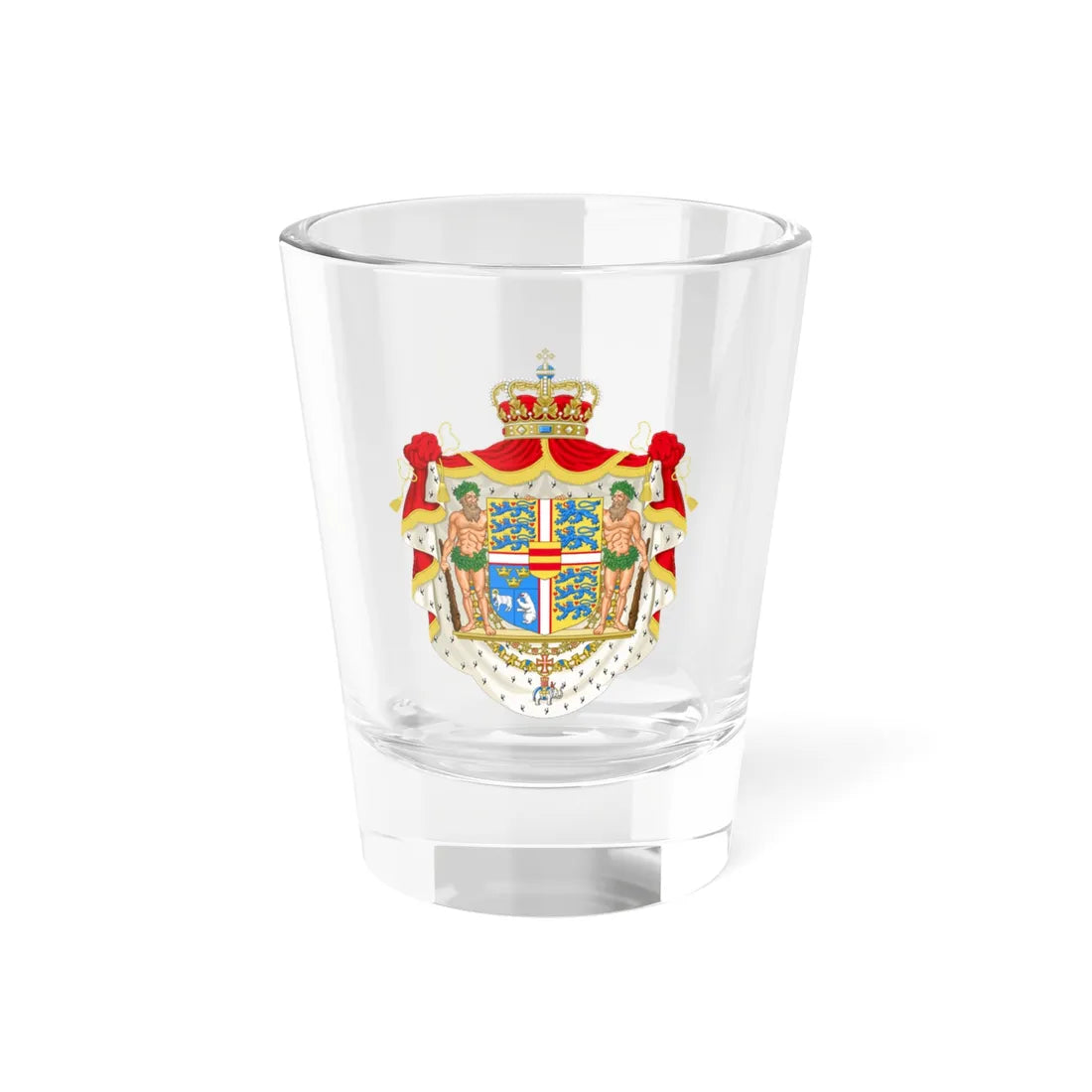 Royal coat of arms of Denmark 1972-2024 (Denmark) (Coat of Arms) Shot Glass 1.5oz 1.5oz - Go Mug Yourself