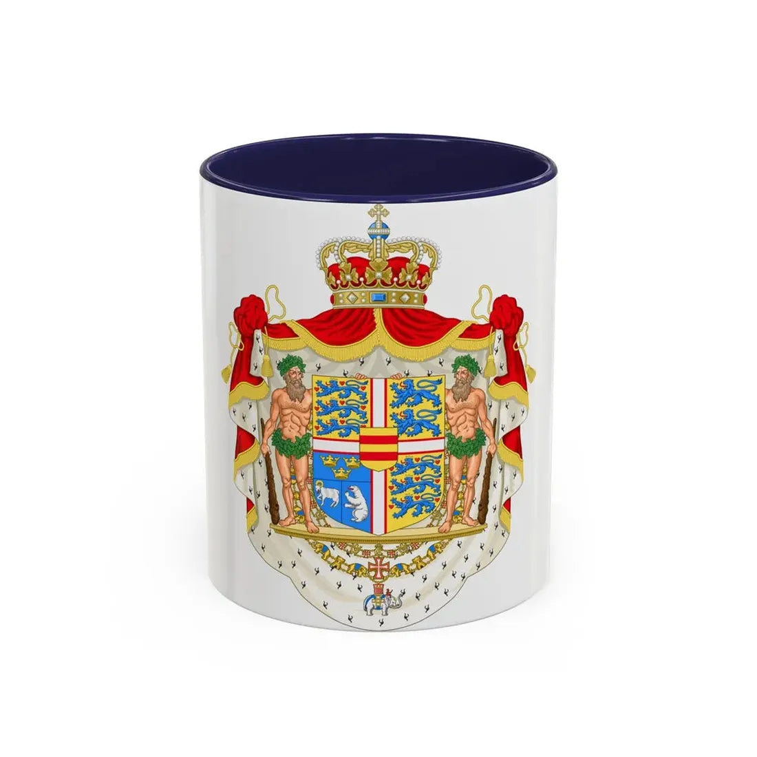 Royal coat of arms of Denmark - Accent Coffee Mug 11oz Navy - Go Mug Yourself