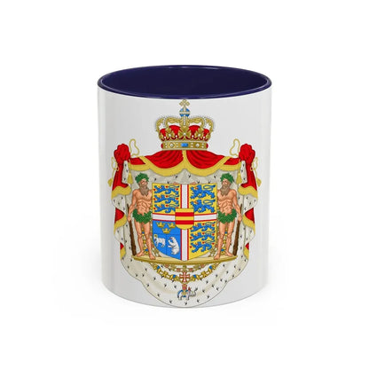 Royal coat of arms of Denmark - Accent Coffee Mug 11oz Navy - Go Mug Yourself