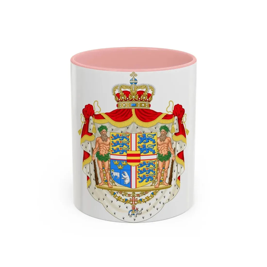 Royal coat of arms of Denmark - Accent Coffee Mug 11oz Pink - Go Mug Yourself