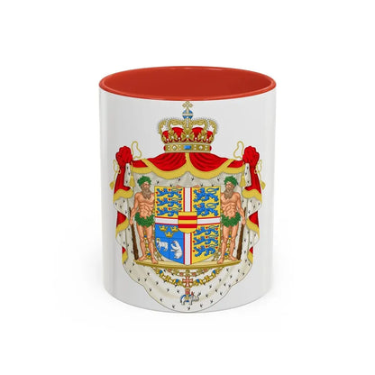 Royal coat of arms of Denmark - Accent Coffee Mug 11oz Red - Go Mug Yourself