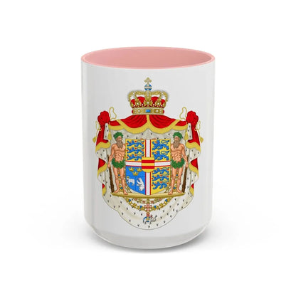 Royal coat of arms of Denmark - Accent Coffee Mug 15oz Pink - Go Mug Yourself
