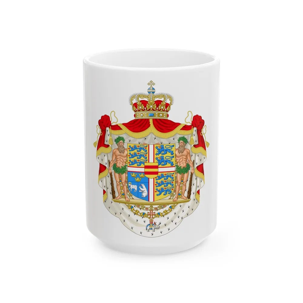 Royal coat of arms of Denmark - White Coffee Mug-15oz-Go Mug Yourself