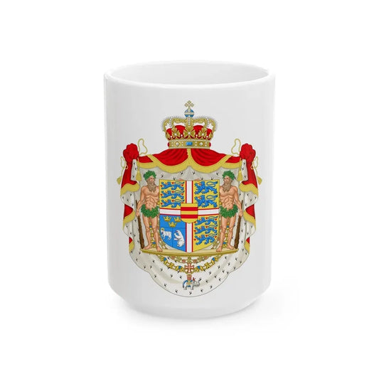 Royal coat of arms of Denmark - White Coffee Mug 15oz - Go Mug Yourself