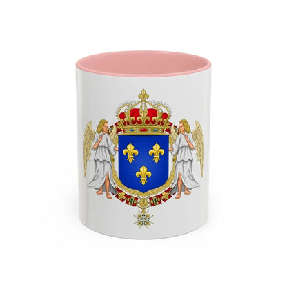 Royal Coat of Arms of France - Accent Coffee Mug 11oz Pink - Go Mug Yourself