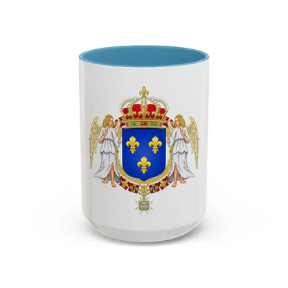 Royal Coat of Arms of France - Accent Coffee Mug 15oz Light Blue - Go Mug Yourself