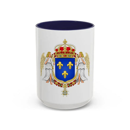 Royal Coat of Arms of France - Accent Coffee Mug 15oz Navy - Go Mug Yourself
