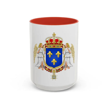 Royal Coat of Arms of France - Accent Coffee Mug 15oz Red - Go Mug Yourself