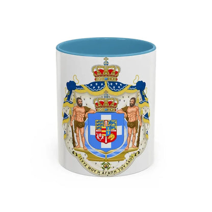 Royal Coat of Arms of Greece (1863-1936) - Accent Coffee Mug 11oz Light Blue - Go Mug Yourself