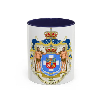 Royal Coat of Arms of Greece (1863-1936) - Accent Coffee Mug 11oz Navy - Go Mug Yourself