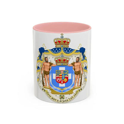 Royal Coat of Arms of Greece (1863-1936) - Accent Coffee Mug 11oz Pink - Go Mug Yourself