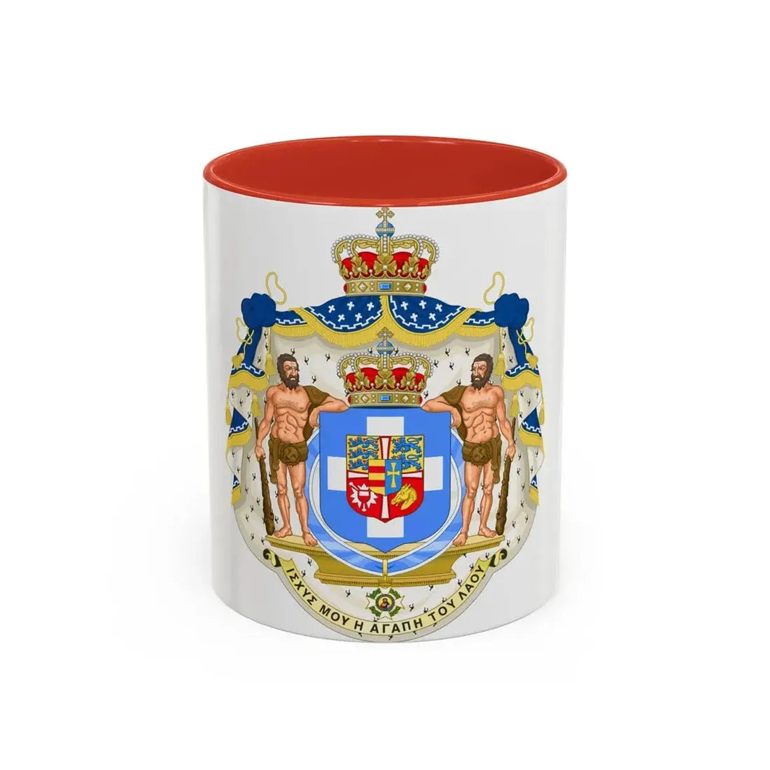 Royal Coat of Arms of Greece (1863-1936) - Accent Coffee Mug 11oz Red - Go Mug Yourself