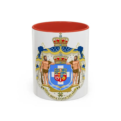 Royal Coat of Arms of Greece (1863-1936) - Accent Coffee Mug 11oz Red - Go Mug Yourself