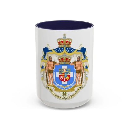 Royal Coat of Arms of Greece (1863-1936) - Accent Coffee Mug 15oz Navy - Go Mug Yourself