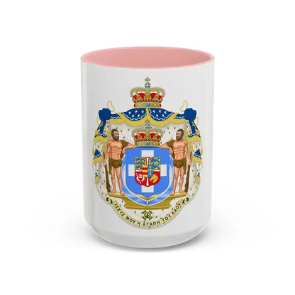 Royal Coat of Arms of Greece (1863-1936) - Accent Coffee Mug 15oz Pink - Go Mug Yourself