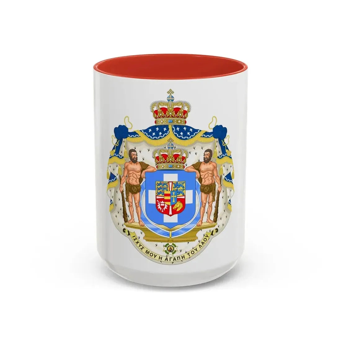 Royal Coat of Arms of Greece (1863-1936) - Accent Coffee Mug 15oz Red - Go Mug Yourself