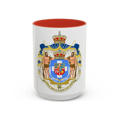 Royal Coat of Arms of Greece (1863-1936) - Accent Coffee Mug 15oz Red - Go Mug Yourself