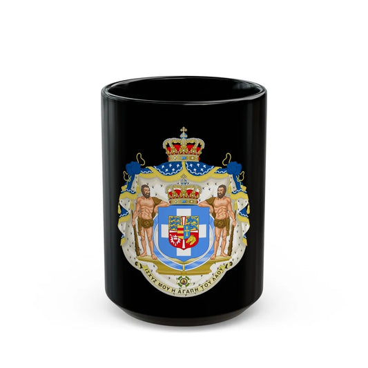 Royal Coat of Arms of Greece (1863-1936) - Black Coffee Mug-15oz-Go Mug Yourself