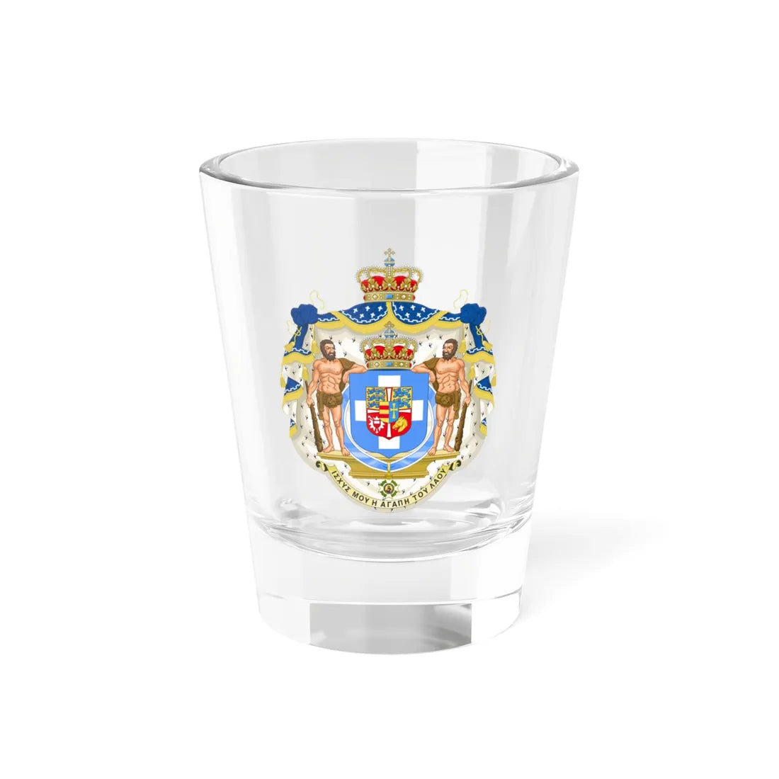 Royal Coat of Arms of Greece 1863-1936 (Denmark) (Coat of Arms) Shot Glass 1.5oz 1.5oz - Go Mug Yourself