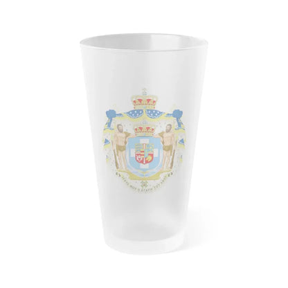 Royal Coat of Arms of Greece (1863-1936) - Frosted Pint Glass 16oz Default Title - Go Mug Yourself