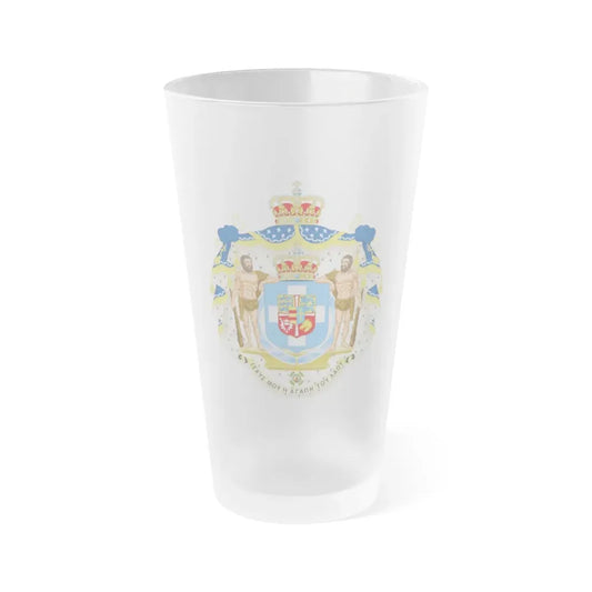Royal Coat of Arms of Greece (1863-1936) - Frosted Pint Glass 16oz Default Title - Go Mug Yourself