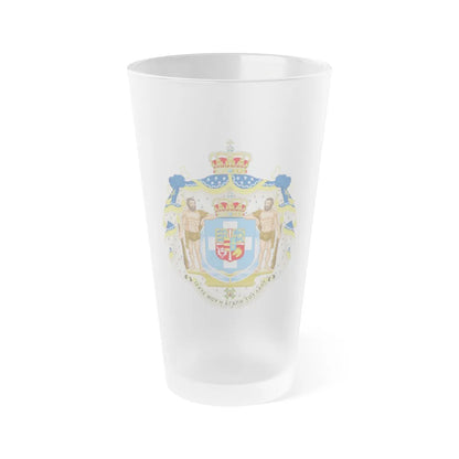 Royal Coat of Arms of Greece (1863-1936) - Frosted Pint Glass 16oz-Go Mug Yourself