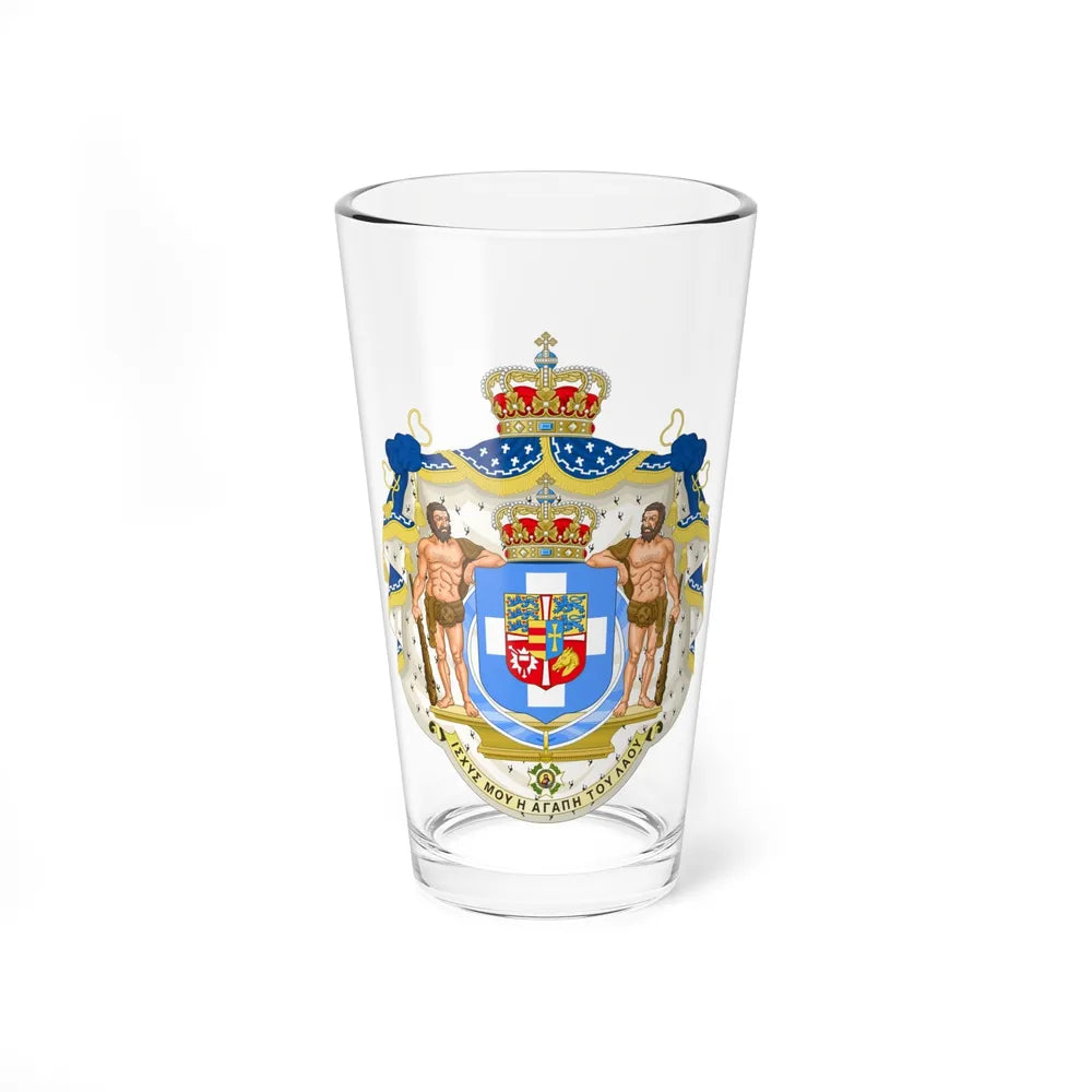 Royal Coat of Arms of Greece (1863-1936) - Pint Glass 16oz-16oz-Go Mug Yourself