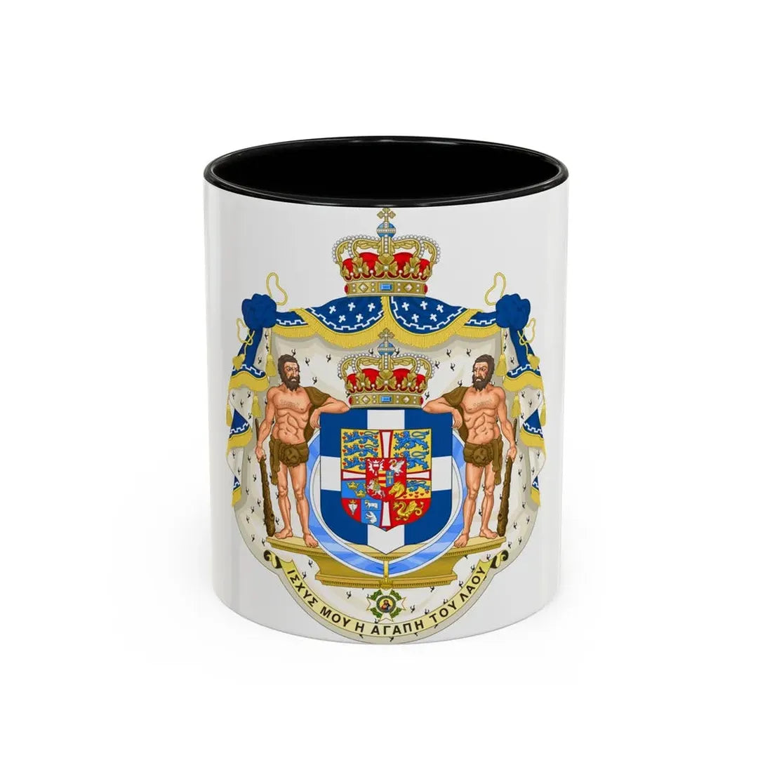 Royal Coat of Arms of Greece - Accent Coffee Mug 11oz Black - Go Mug Yourself