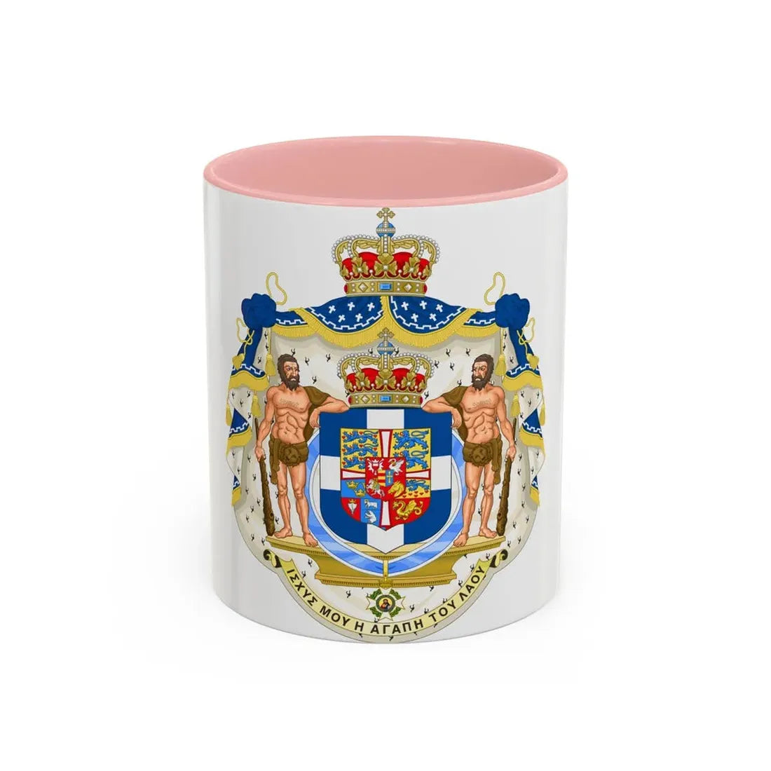 Royal Coat of Arms of Greece - Accent Coffee Mug 11oz Pink - Go Mug Yourself
