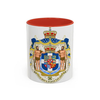 Royal Coat of Arms of Greece - Accent Coffee Mug 11oz Red - Go Mug Yourself