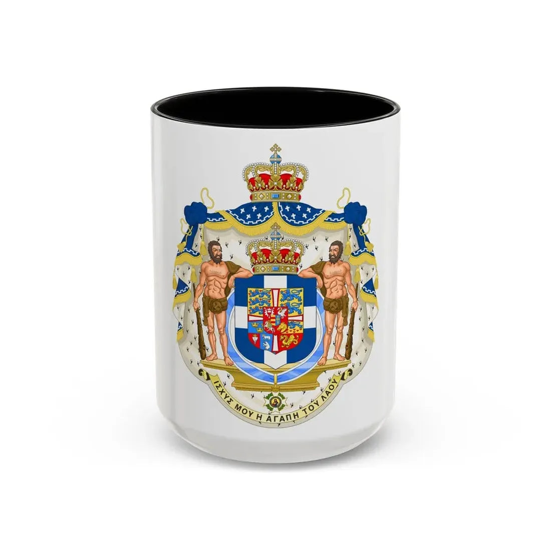 Royal Coat of Arms of Greece - Accent Coffee Mug 15oz Black - Go Mug Yourself
