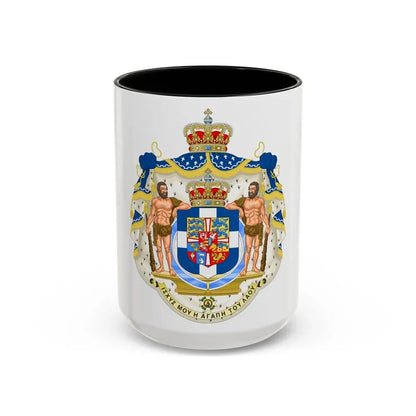 Royal Coat of Arms of Greece - Accent Coffee Mug 15oz Black - Go Mug Yourself