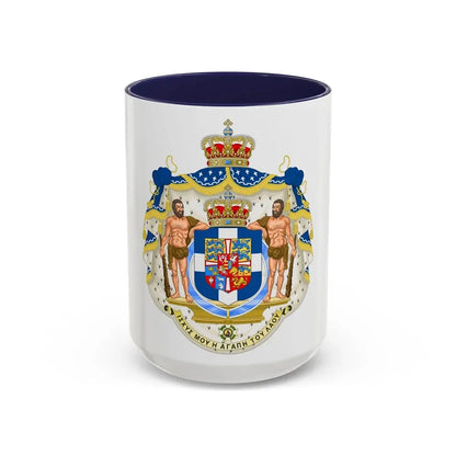 Royal Coat of Arms of Greece - Accent Coffee Mug 15oz Navy - Go Mug Yourself