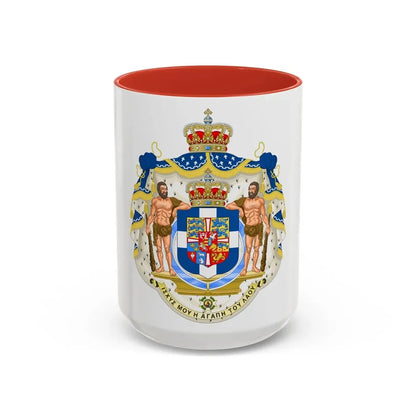 Royal Coat of Arms of Greece - Accent Coffee Mug 15oz Red - Go Mug Yourself