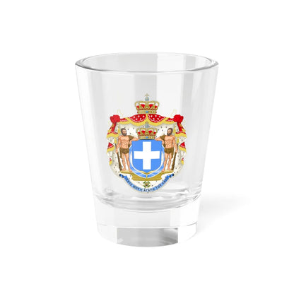 Royal Coat of Arms of Greece blue cross (Greece) (Coat of Arms) Shot Glass 1.5oz 1.5oz - Go Mug Yourself