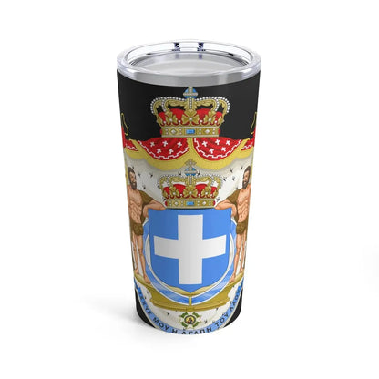 Royal Coat of Arms of Greece (blue cross) - Tumbler 20oz - Go Mug Yourself