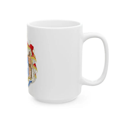 Royal Coat of Arms of Greece (blue cross) - White Coffee Mug-Go Mug Yourself