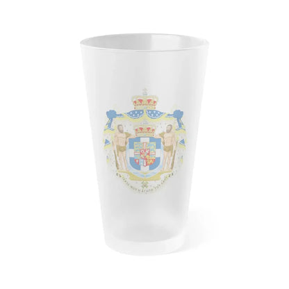 Royal Coat of Arms of Greece - Frosted Pint Glass 16oz Default Title - Go Mug Yourself