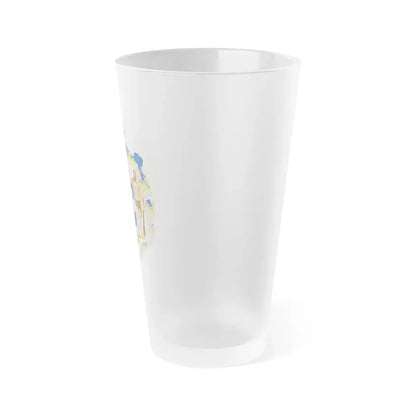Royal Coat of Arms of Greece - Frosted Pint Glass 16oz - Go Mug Yourself